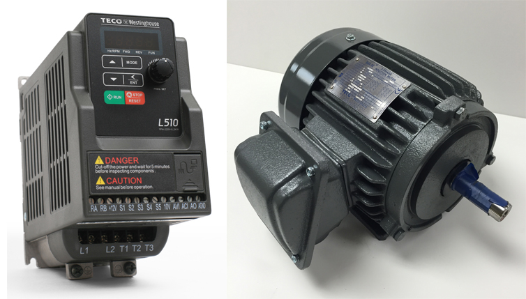 1 HP, 3600 RPM, Teco Motor with 1 HP, 115 Volts, Teco VFD at Dealers